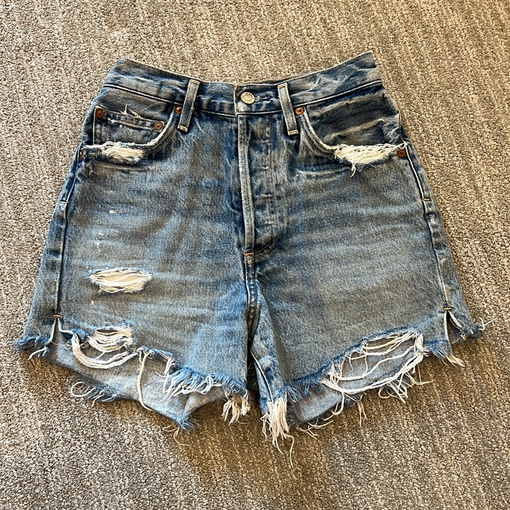 AGOLDE Dee Ultra High Rise Ricochet Denim Short - Picture 3 of 10